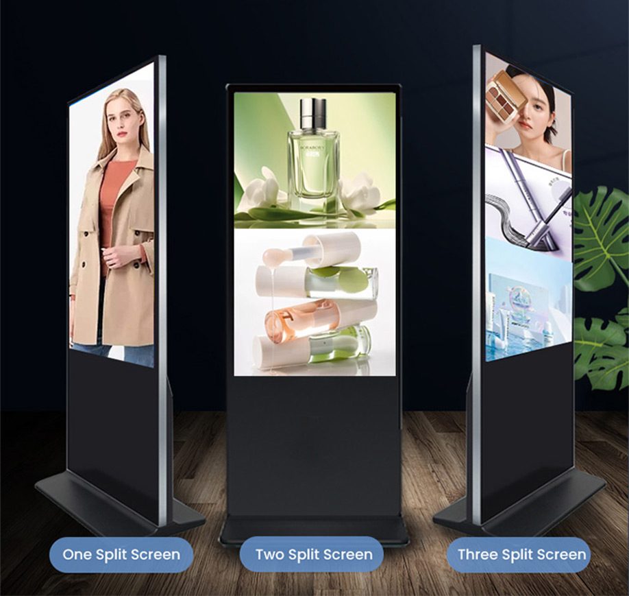 digital signage split screen retail content layout CMS