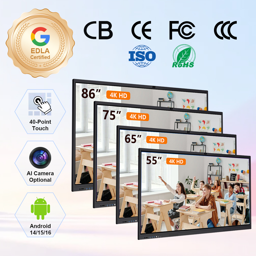 55–110 inch interactive flat panel smart boards for classrooms