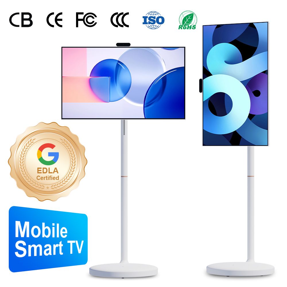 Mobile smart screen on rolling stand with Google EDLA