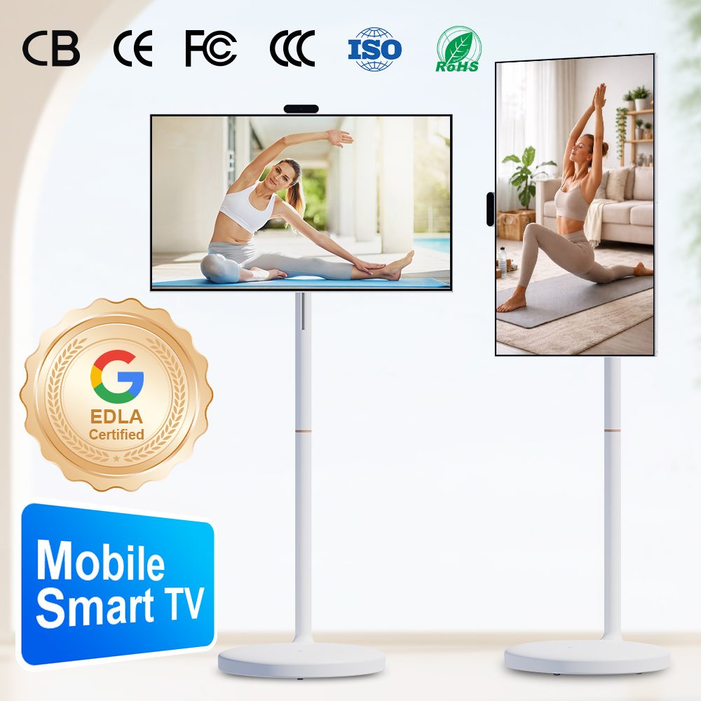portable mobile smart TV for home fitness workout videos